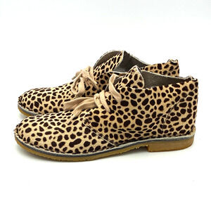 Bonton Women’s Leopard Print Lace-Up Chukka Ankle Boots EU 35 US 3.5